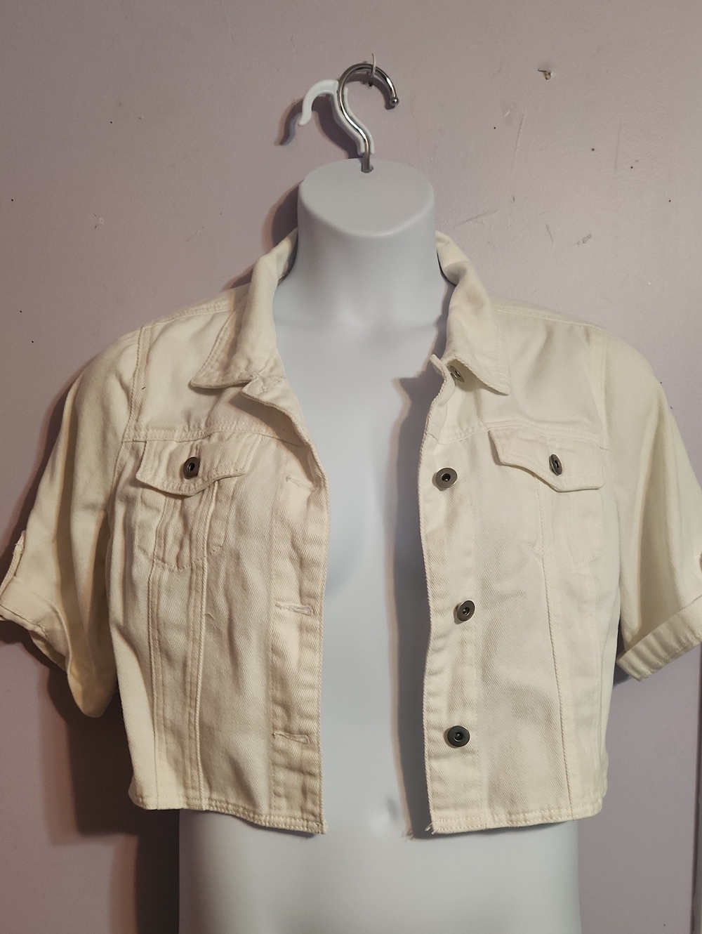 Women's Cropped Jacket in Cream